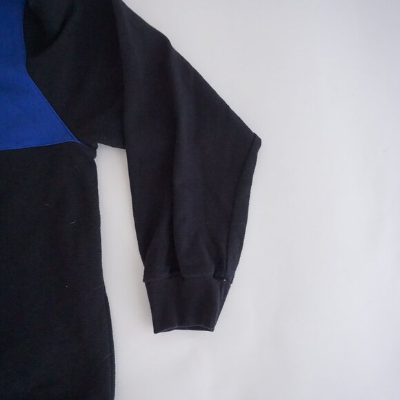 VTG Alfred Dunner Black Blue Floral Quarter Zip Sweatshirt Eclectic Grandpa M - Picture 4 of 9